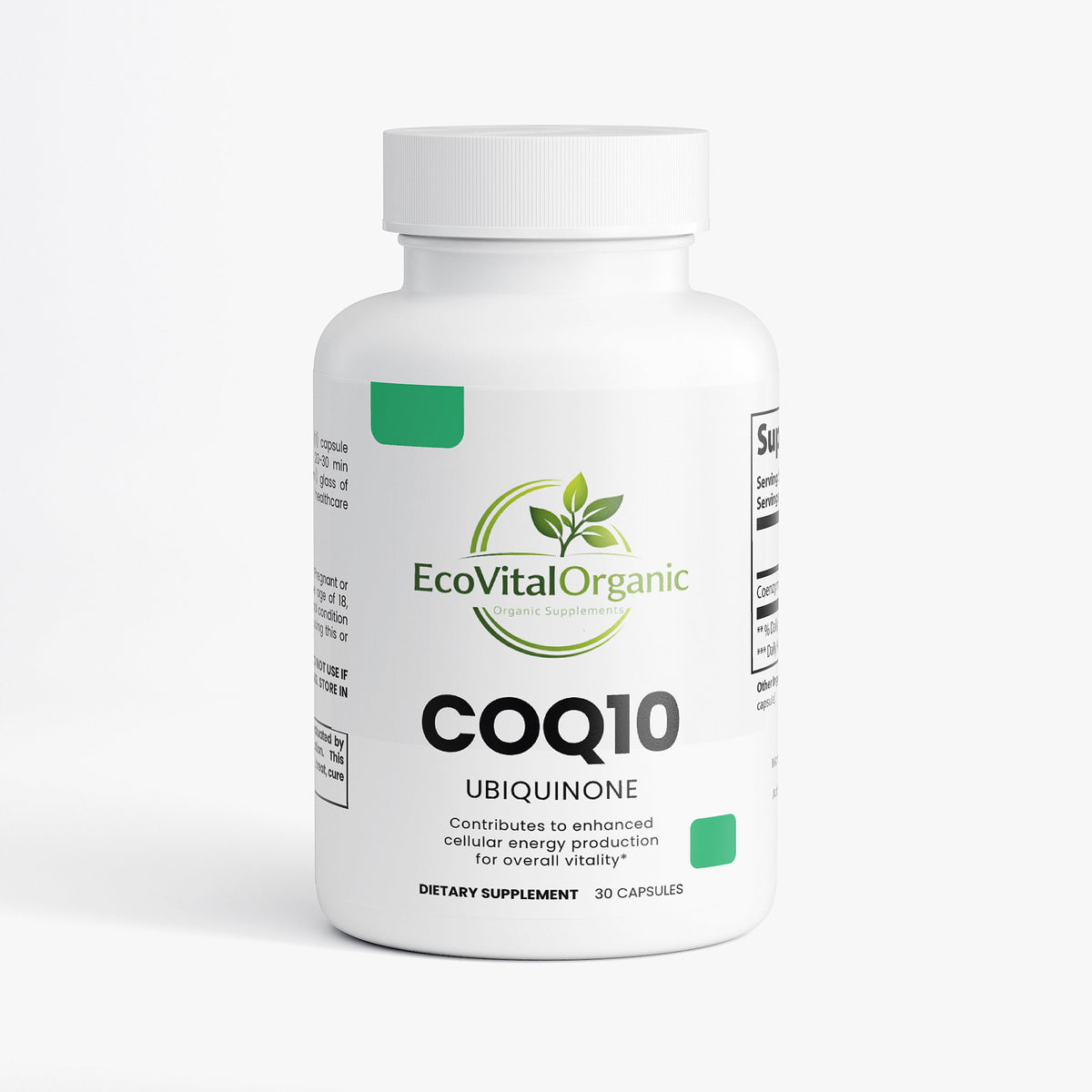 🌿EcoVitalOrganic CoQ10 Ubiquinone Capsules