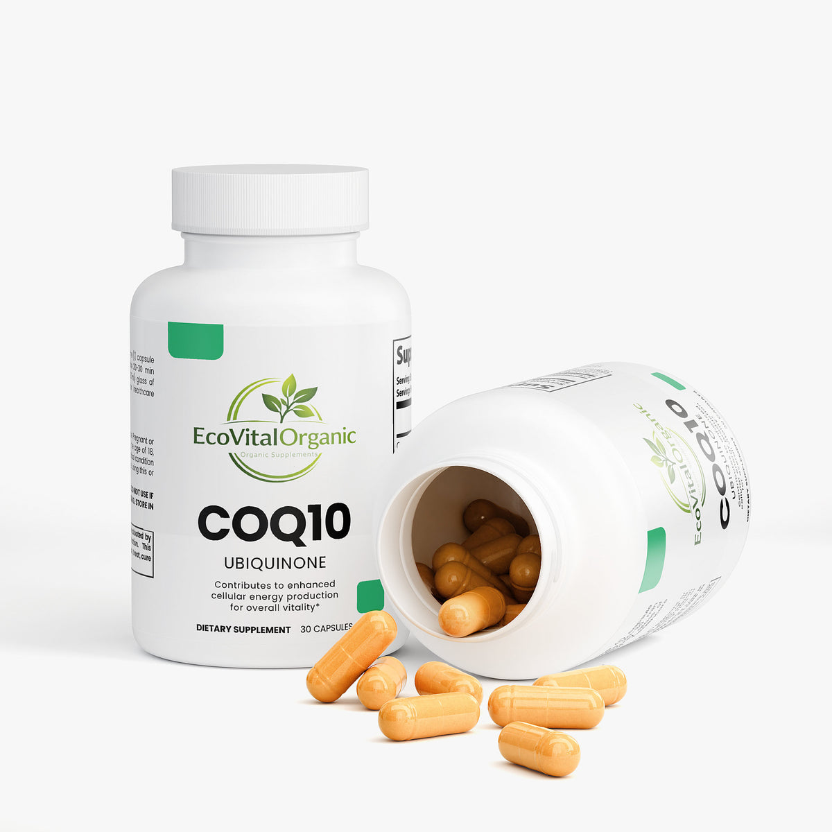 🌿EcoVitalOrganic CoQ10 Ubiquinone Capsules