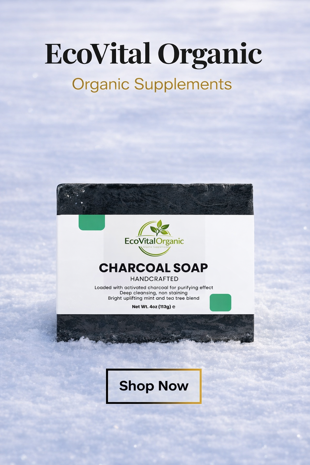 🌿EcoVitalOrganic Charcoal Soap