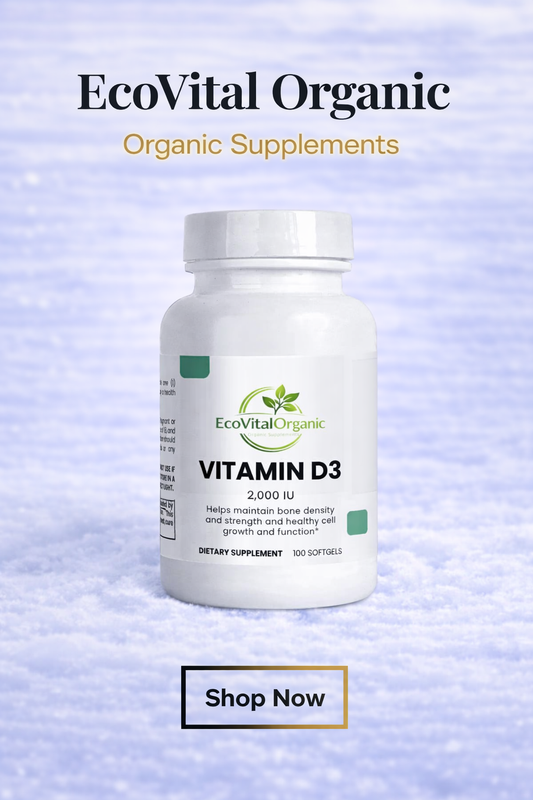 🌿EcoVitalOrganic Vitamin D3 2000 IU Softgel Capsules