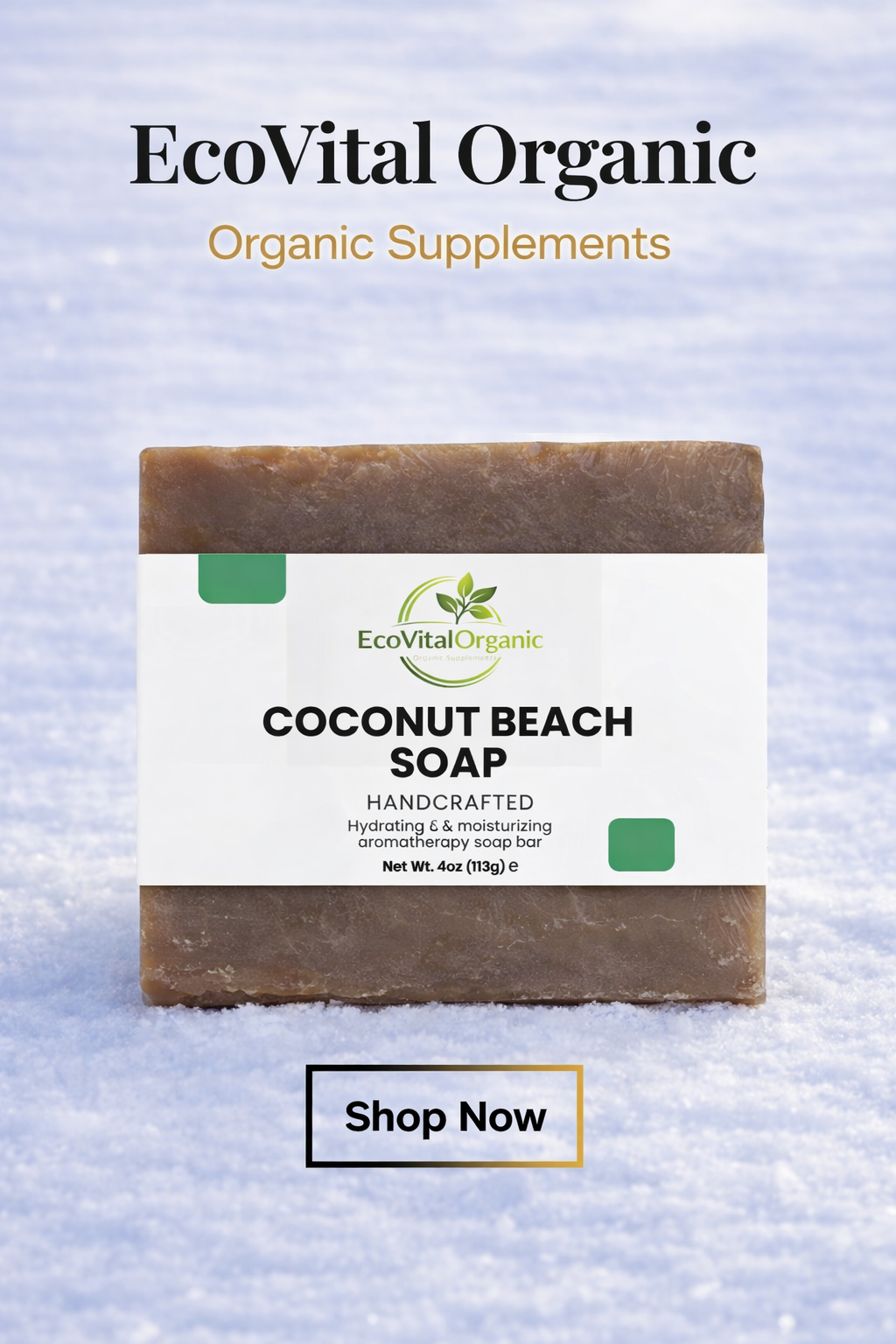 🌿EcoVitalOrganic Coconut Beach Soap